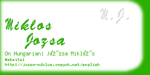 miklos jozsa business card
